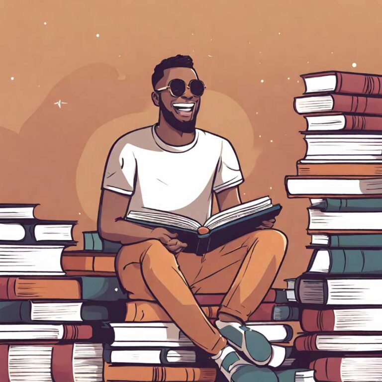 financially free man happy reading books