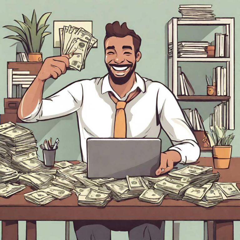 happy man working towards financial independence